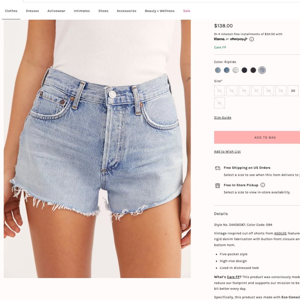 AGOLDE bestseller! – Parker denim shorts, distressed, light wash. Size 25